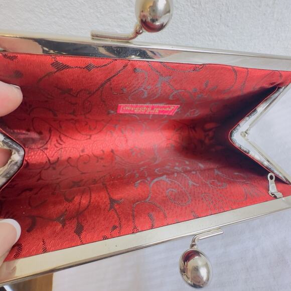 Depeche Mode New York Snakeskin Print Kiss Lock Clutch Vintage Satin Lined Bag - Picture 6 of 8